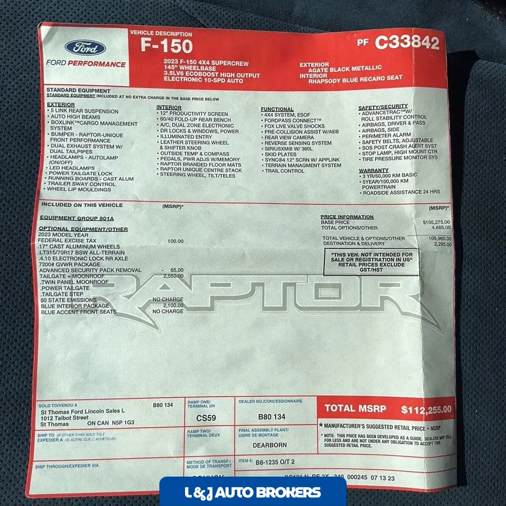 2023 Ford F150 Raptor