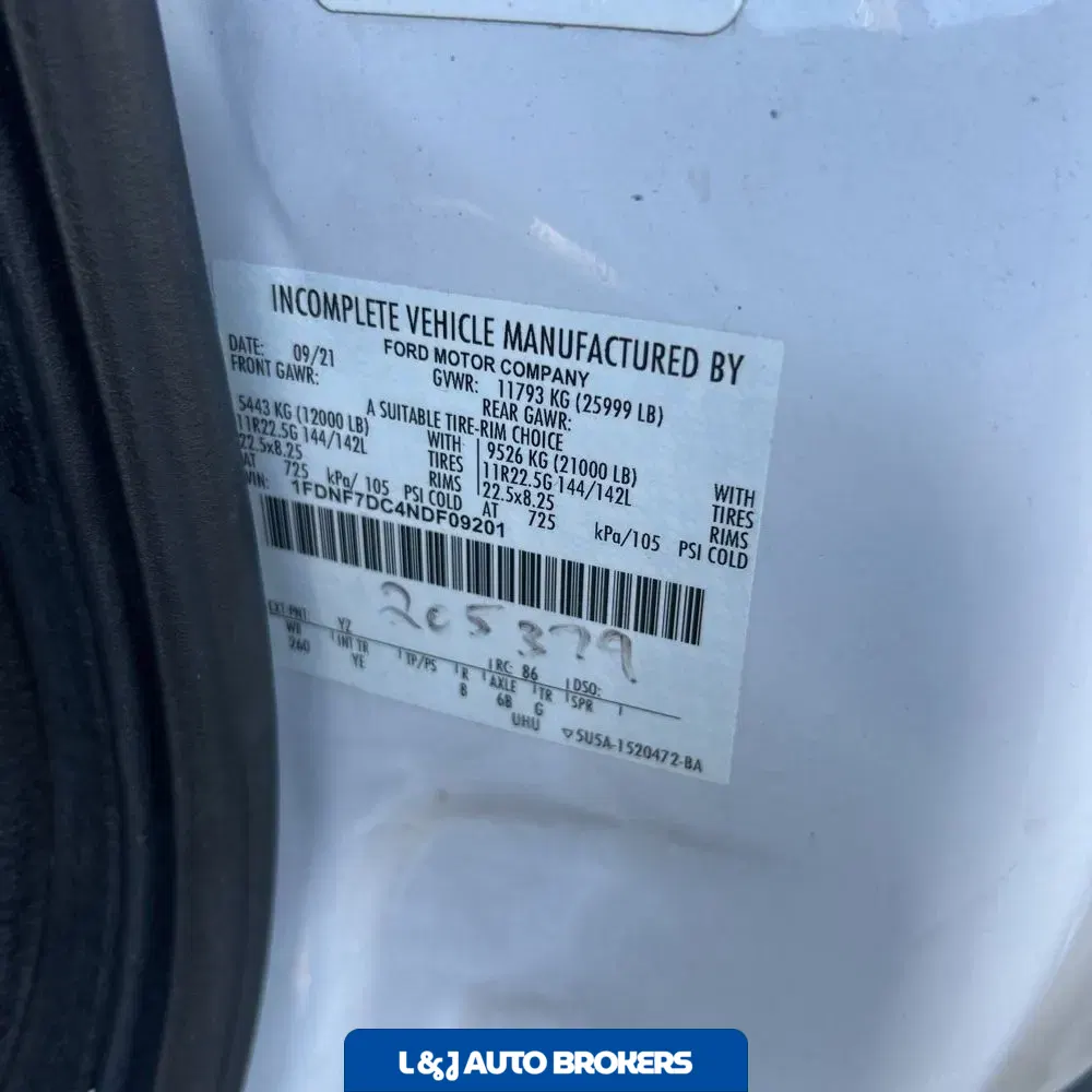 2022 Ford Commercial CA84-207 CONV CAB  TRUCK 4X2 6.7L