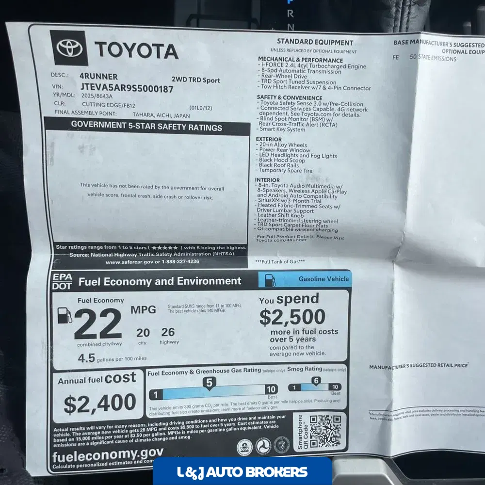 2025 Toyota 4Runner TRD Sport